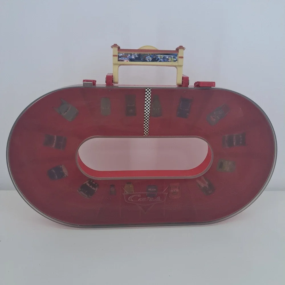 Disney Pixar Cars Red Piston Cup Racing Track Carrying Case Toy Storage Box Kids